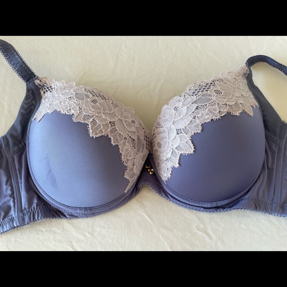 Purple lace push-up bra